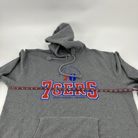 Philadelphia 76ers Sixers Sweatshirt Mens 5XL Gray Mitchell & Ness Hoodie - Picture 10 of 11